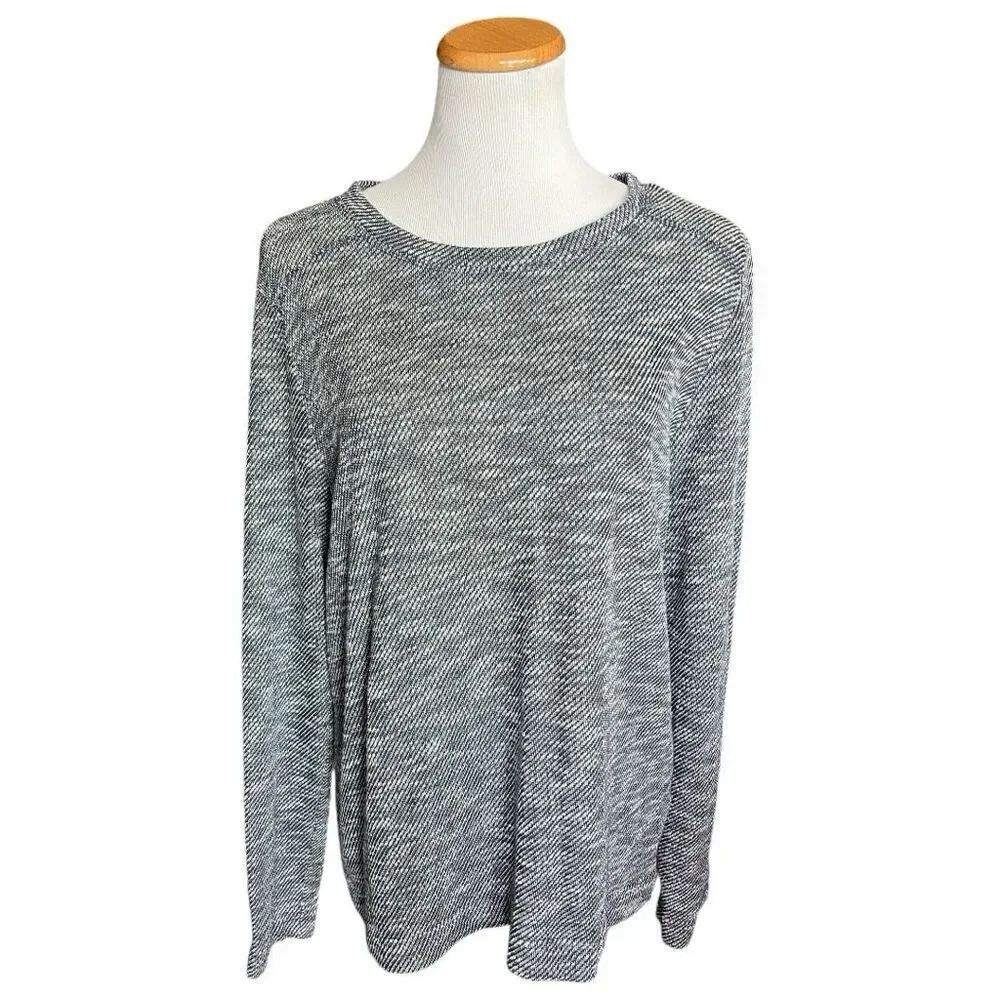 Womens Gap Long Sleeve Textured Twill Top Blouse in Blue Galaxy - Sz XL